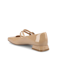GREDAH Mary Jane Dress Flats in Wide - Nude Patent