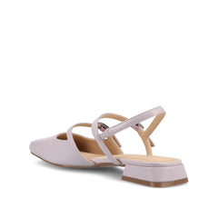 Gretchenn Wide Heeled Flats in Vegan Leather - Lilac
