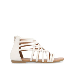 HANNI Wide Gladiator Sandals in White PU