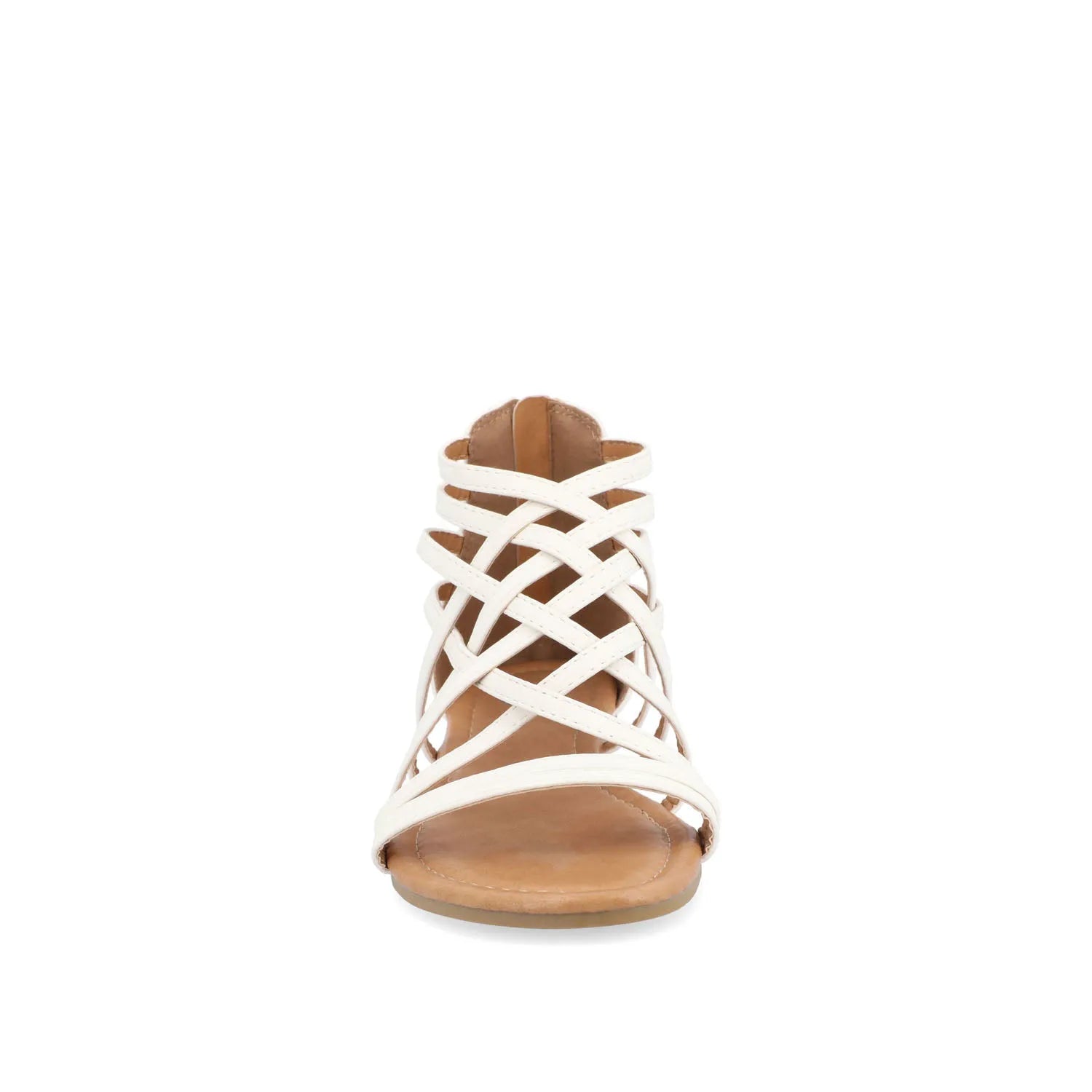 HANNI Wide Gladiator Sandals in White PU