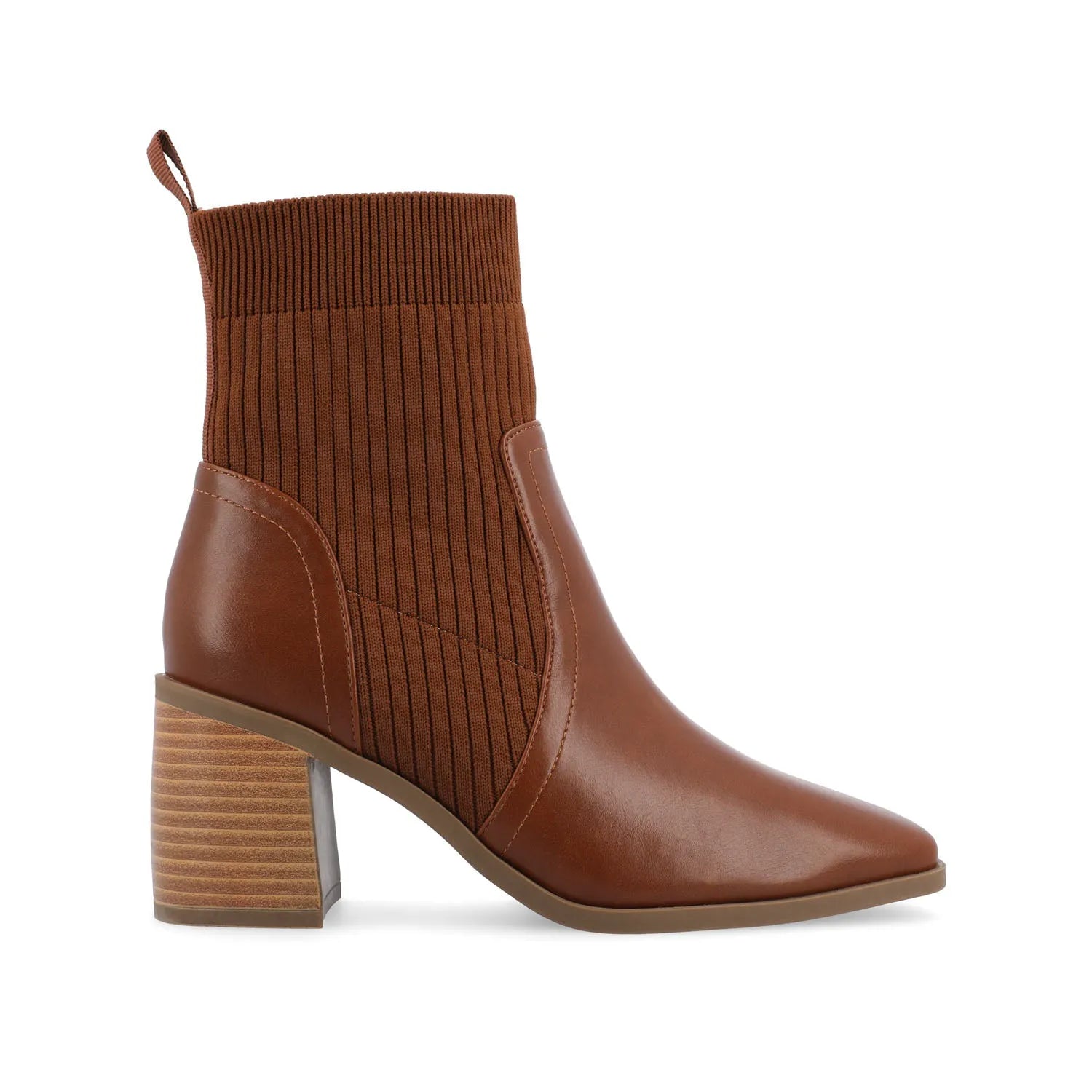 Harlowe Chelsea Booties in Vegan Leather - Brown