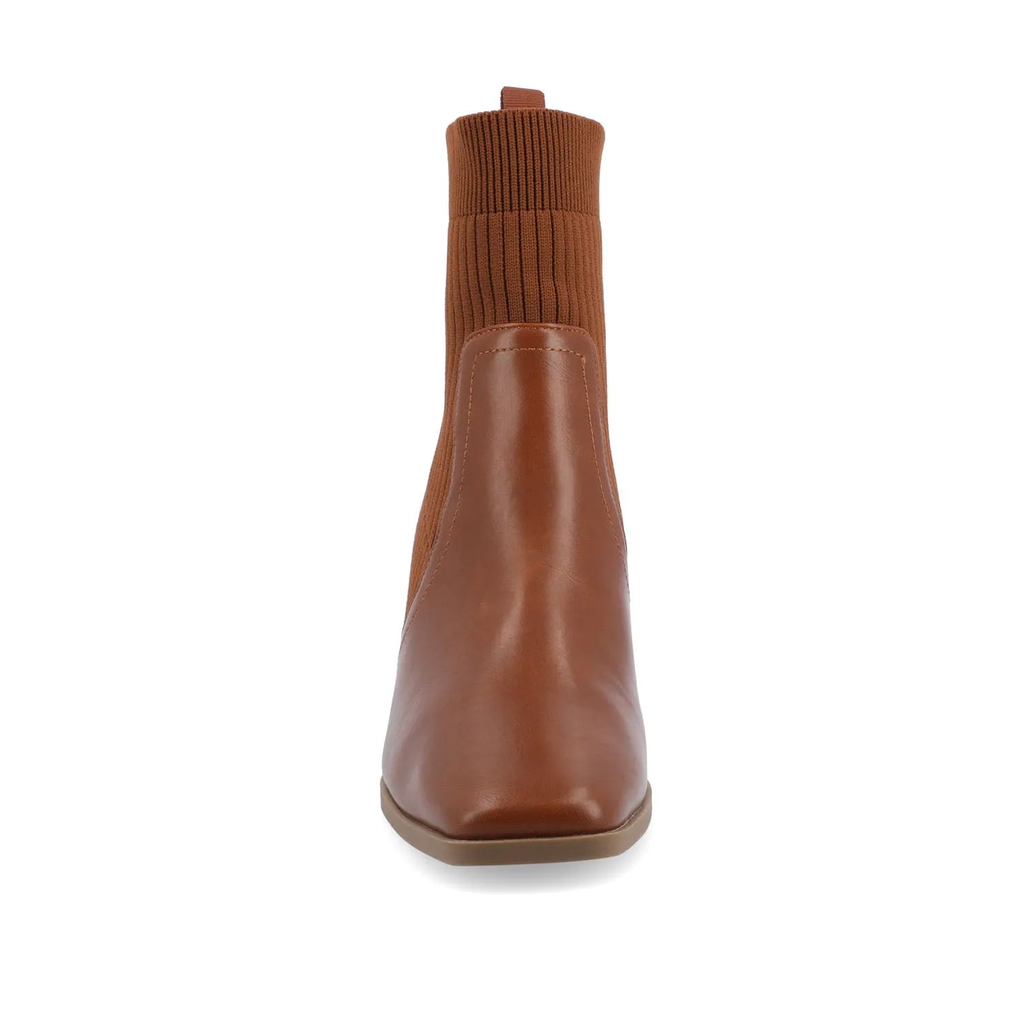 Harlowe Chelsea Booties in Vegan Leather - Brown