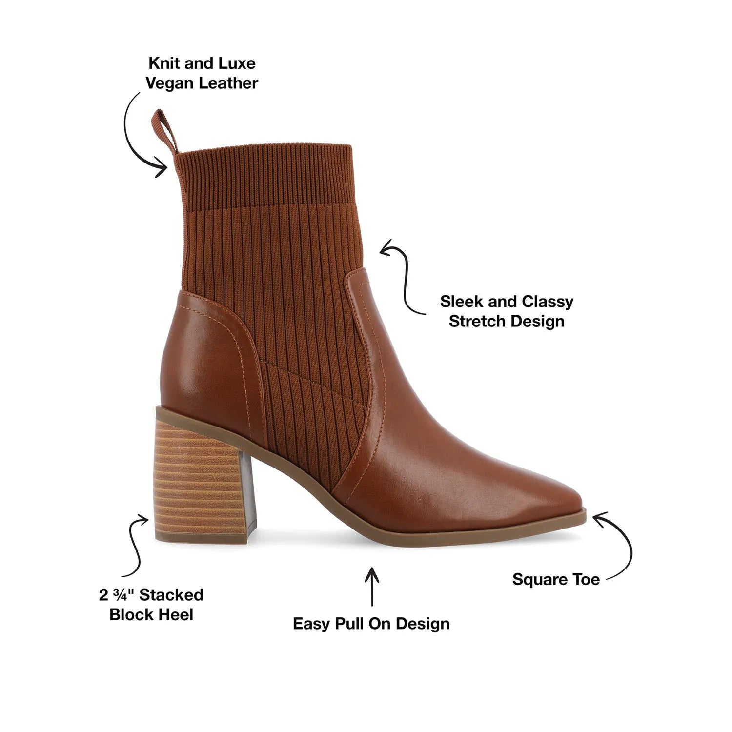 Harlowe Chelsea Booties in Wide - Brown