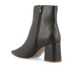 HAYLINN Square Toe Booties in Vegan Leather - Green