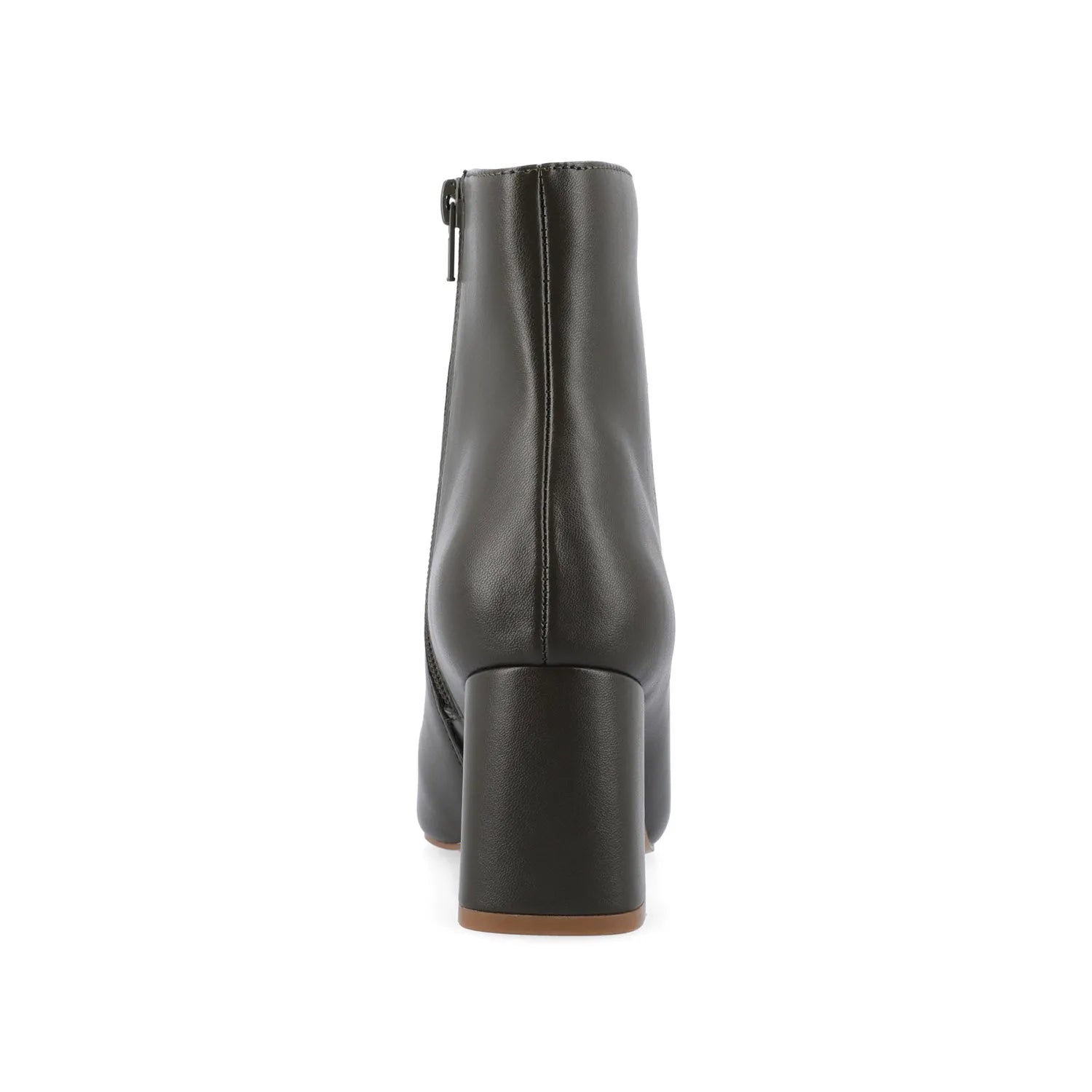 HAYLINN Wide Vegan Leather Booties in Green