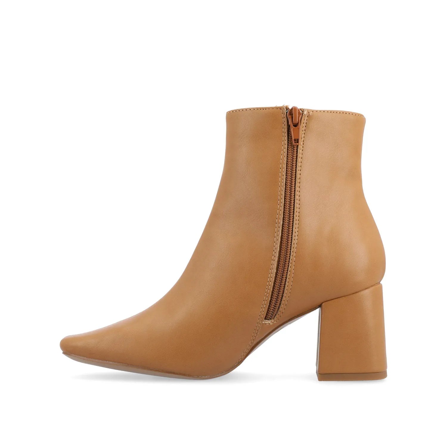 HAYLINN Wide Vegan Leather Booties - Tan