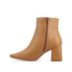 HAYLINN Wide Vegan Leather Booties - Tan