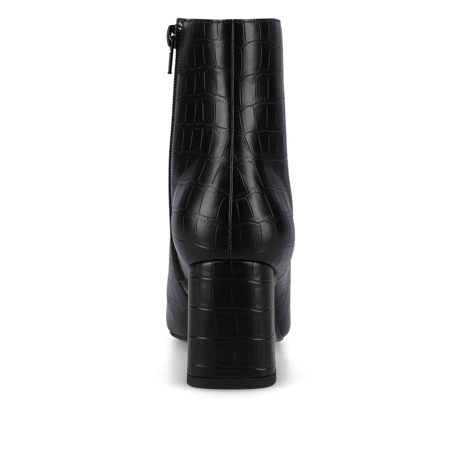 HAYLINN Wide Fit Vegan Leather Booties in Black Croc