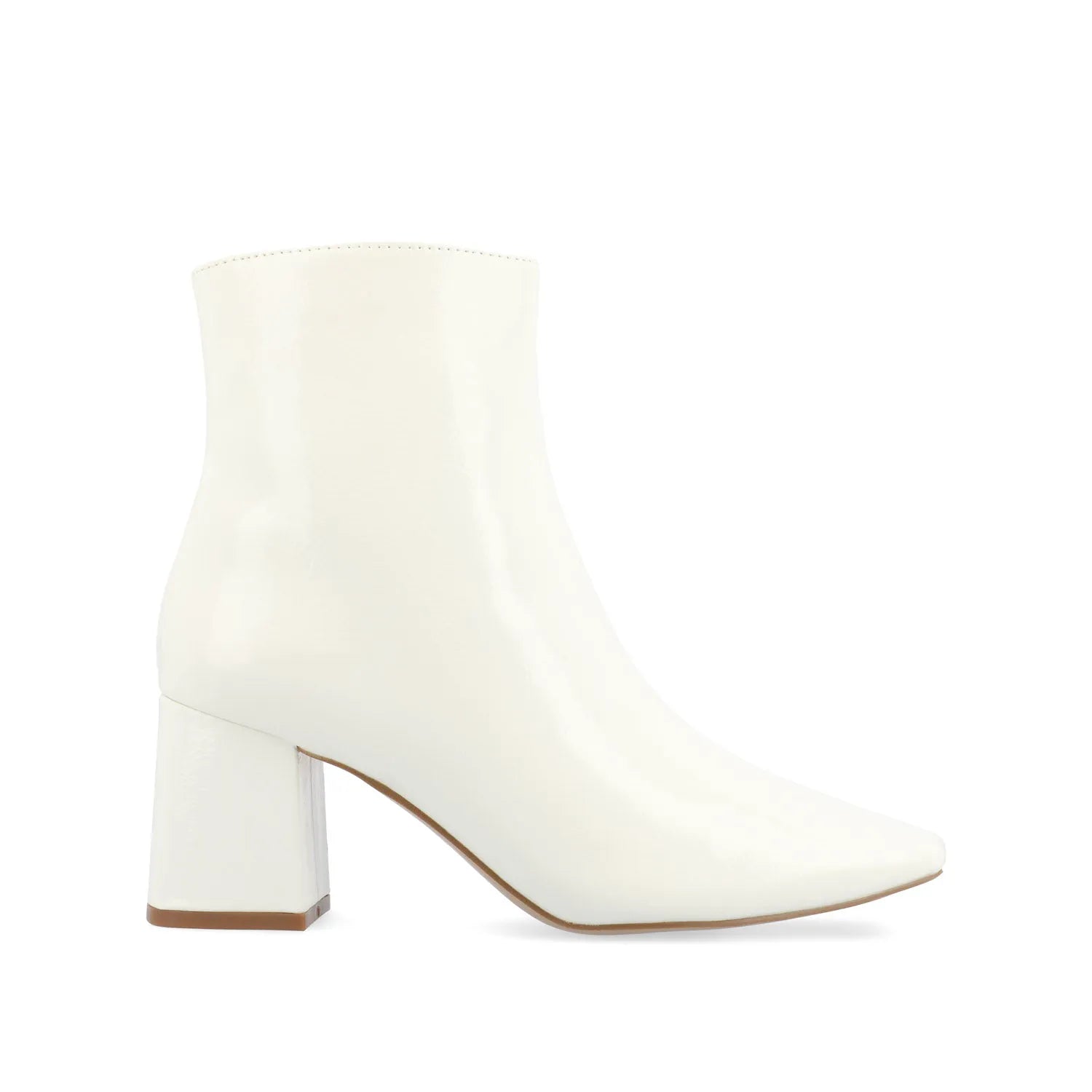 HAYLINN SQUARE TOE BOOTIES - White Patent
