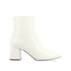 HAYLINN SQUARE TOE BOOTIES - White Patent