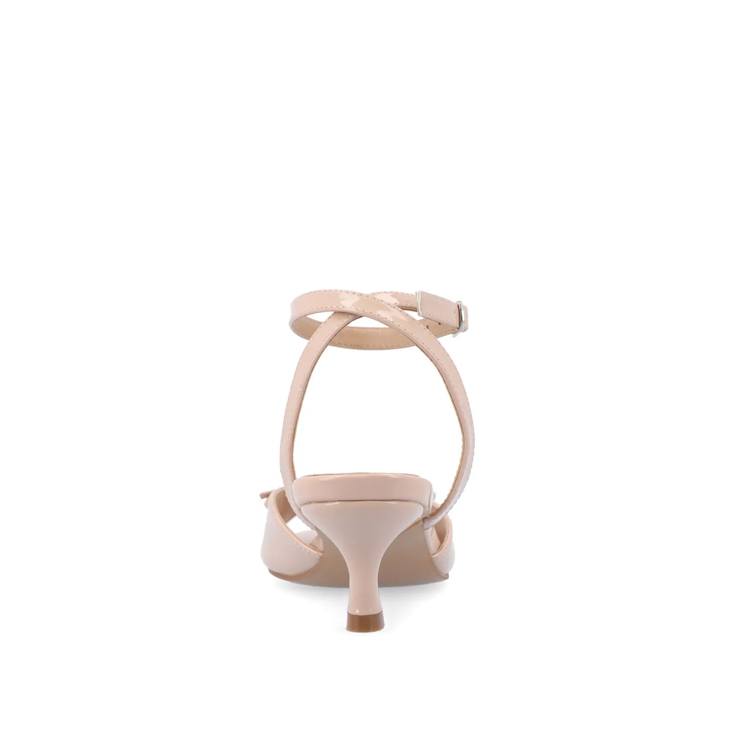 Jennifer Strappy Kitten Heels in Patent - Nude Patent