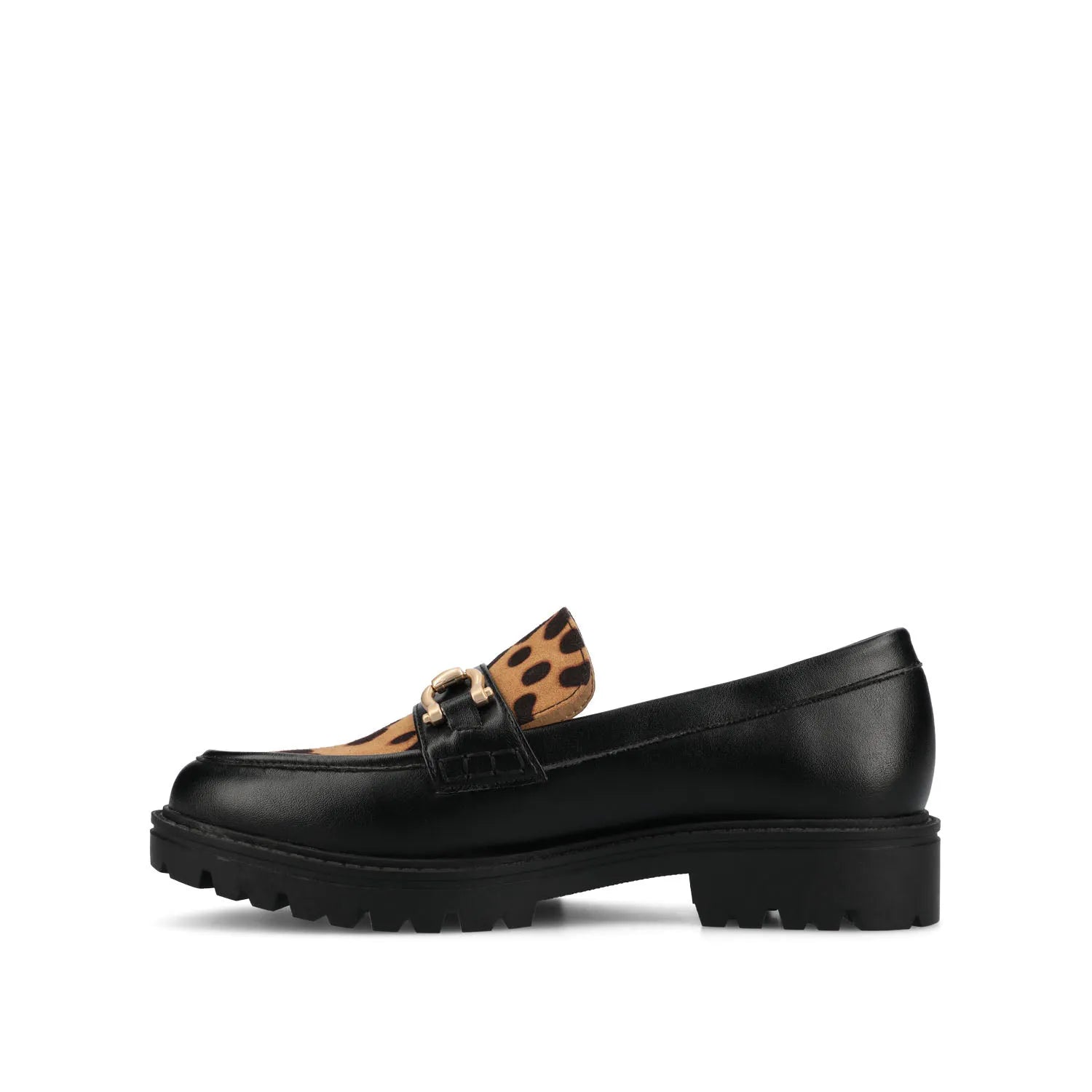 JESSAMEY Leopard Faux Horse Bit Loafer Flats