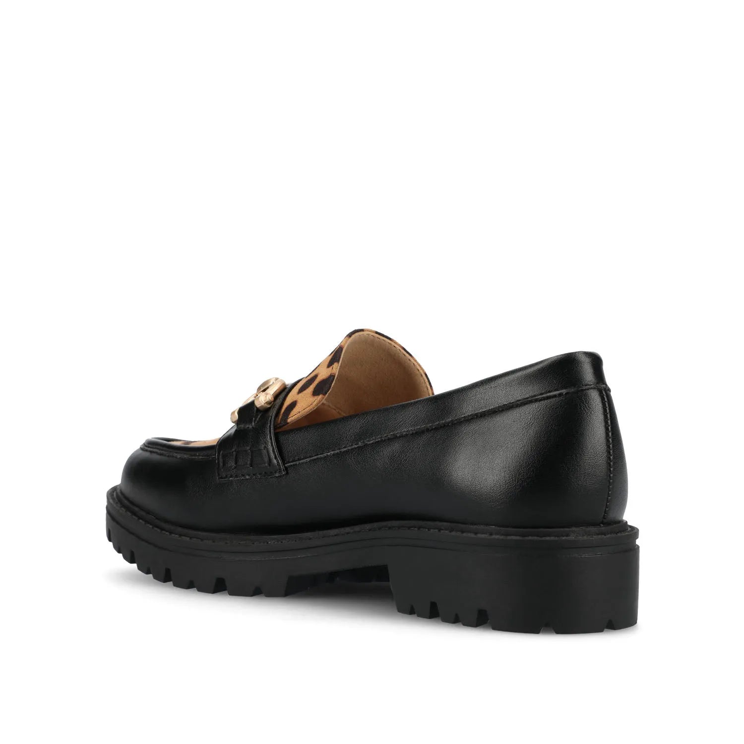 JESSAMEY Leopard Faux Horse Bit Loafer Flats