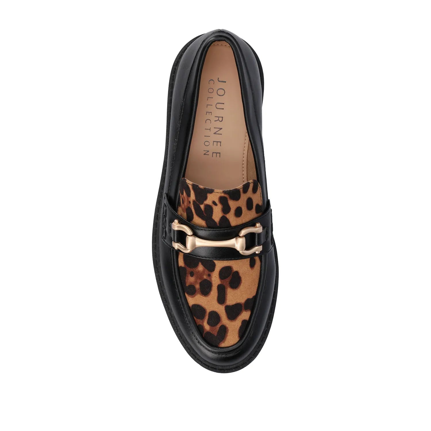 JESSAMEY Leopard Faux Horse Bit Loafer Flats