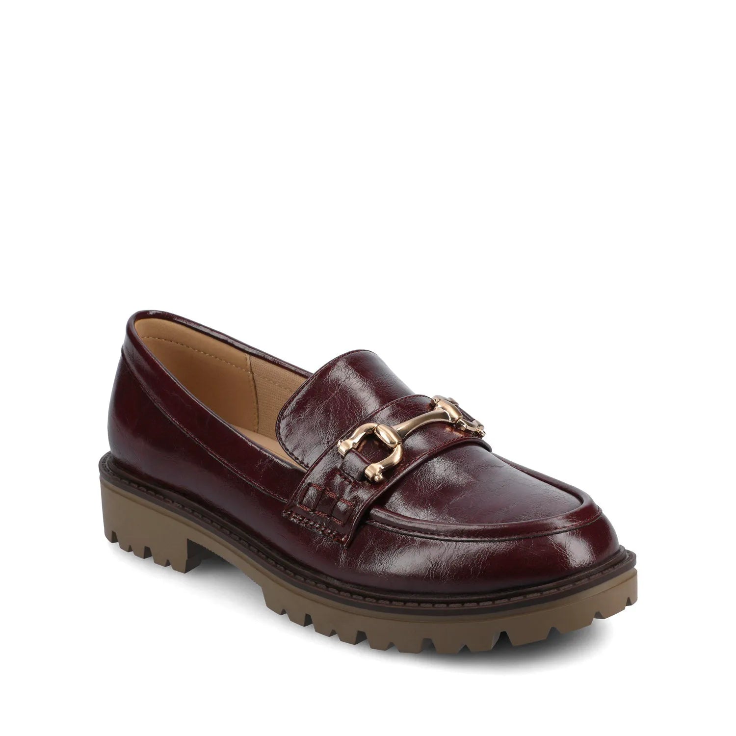 JESSAMEY WIDE LOAFER FLAT - Oxblood Patent