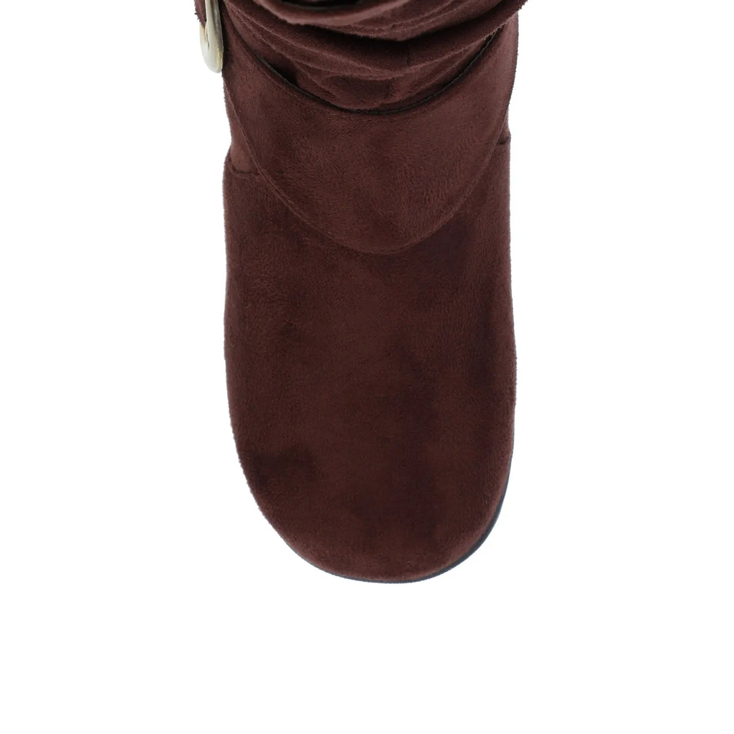 Jester Knee-High Boots for Wide Calves in Brown Faux Suede