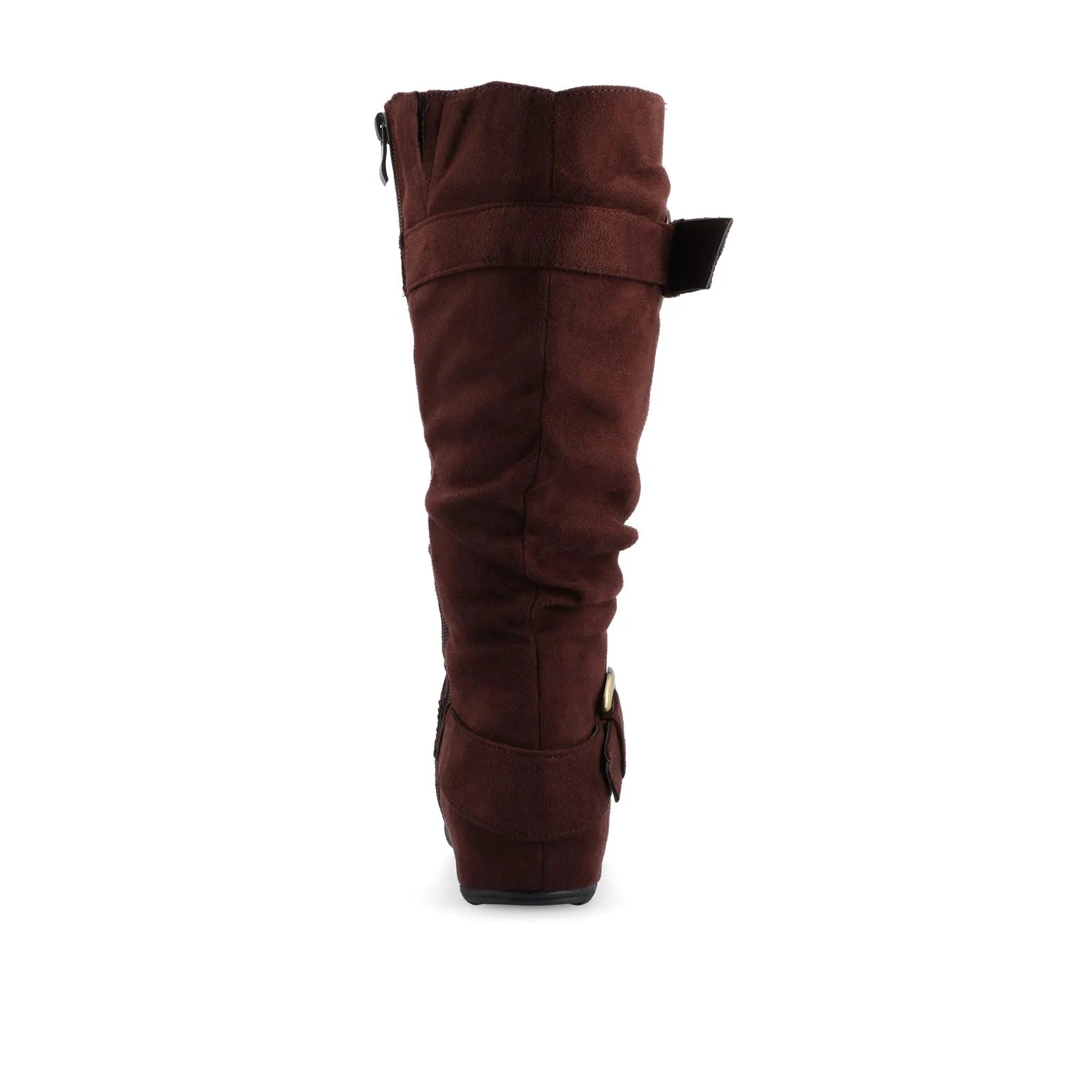 Jester Knee-High Boots in Brown Faux Suede