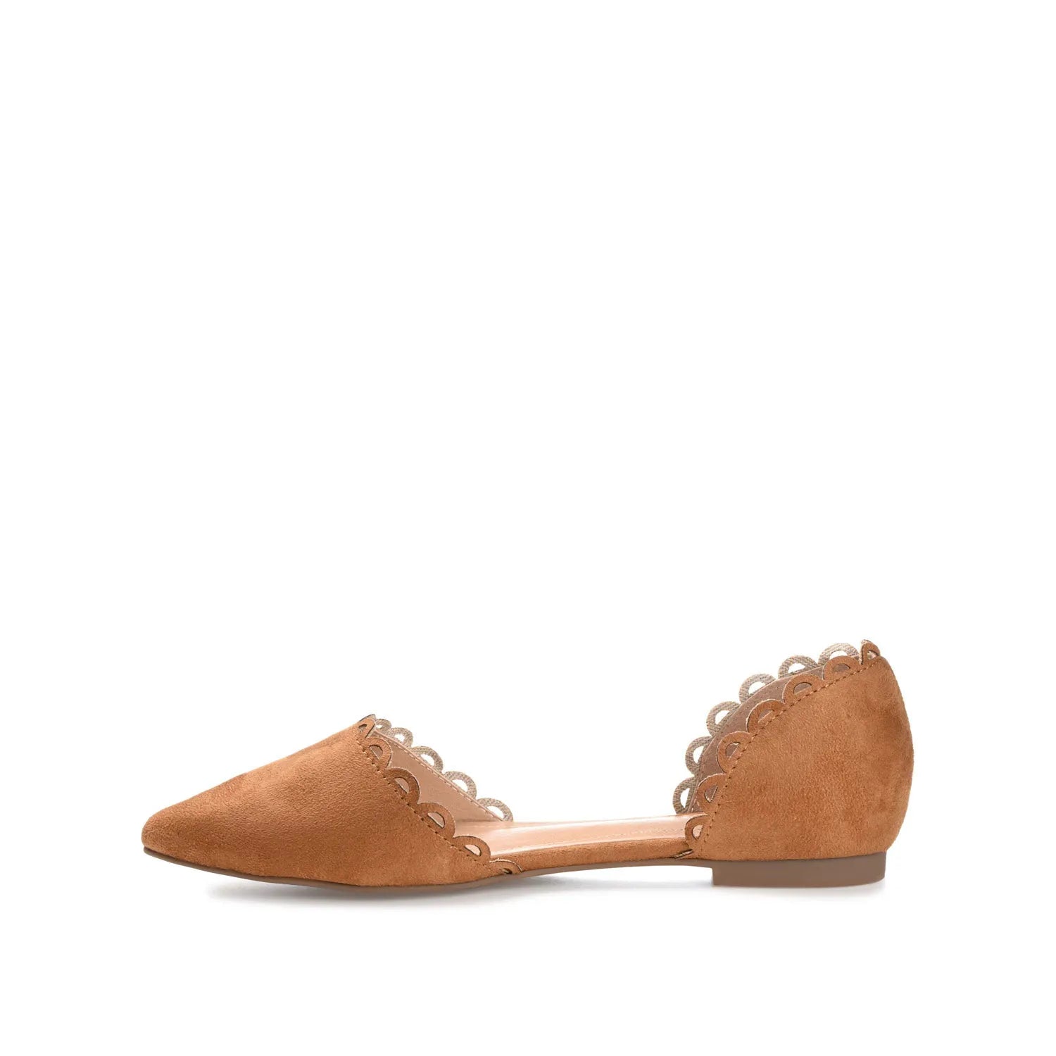JEZLIN D'ORSAY FLATS IN FAUX SUEDE - Cognac
