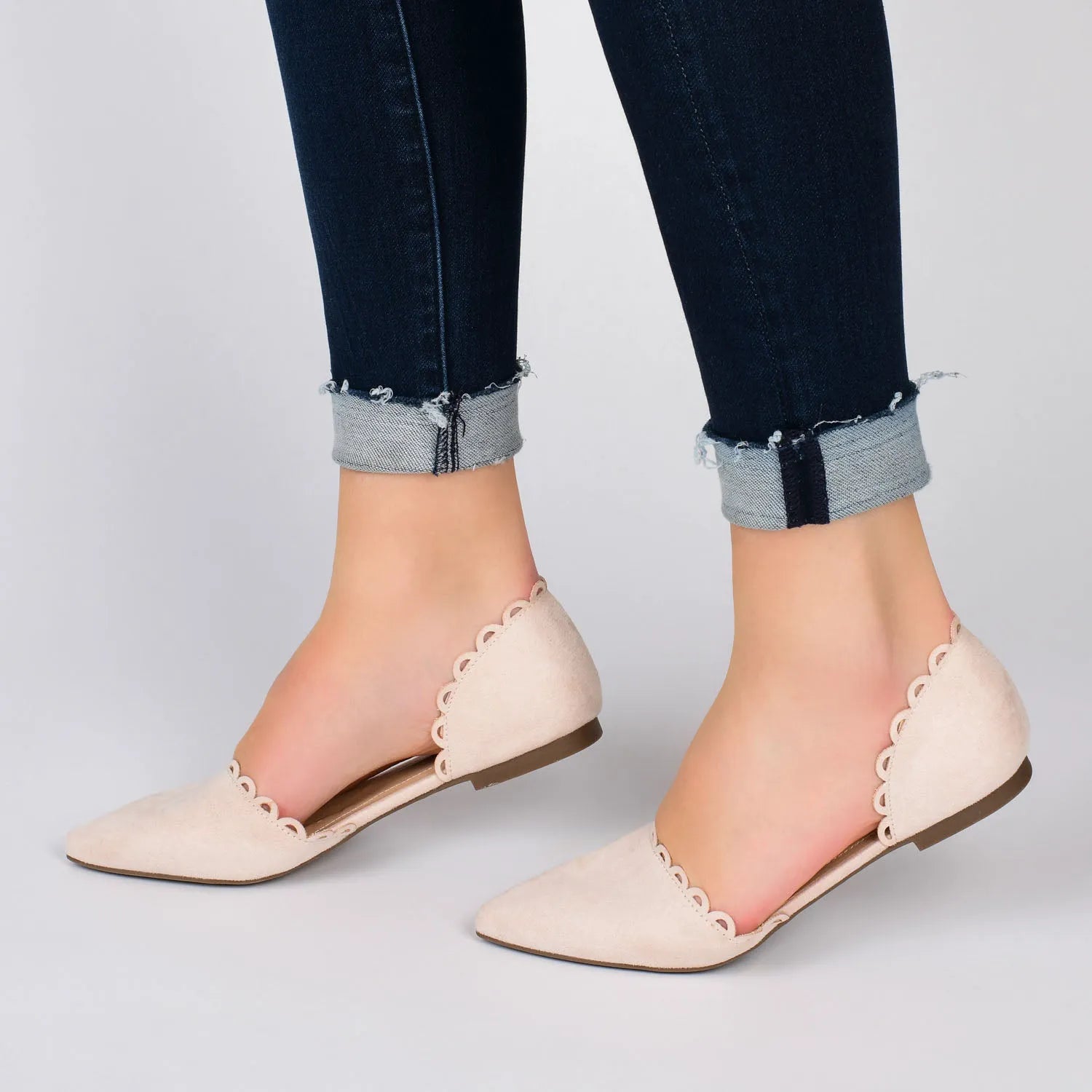 JEZLIN D'ORSAY FLATS IN FAUX SUEDE - Wine