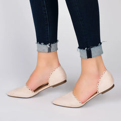JEZLIN D'ORSAY FLATS IN FAUX SUEDE - Wine