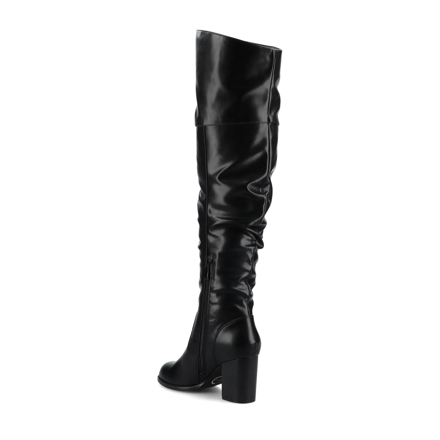 Kaison Faux Suede Thigh High Boots - Black