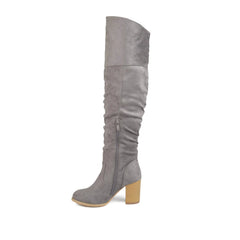 Kaison Boots in Wide Width & X-Wide Calf - Grey Faux Suede