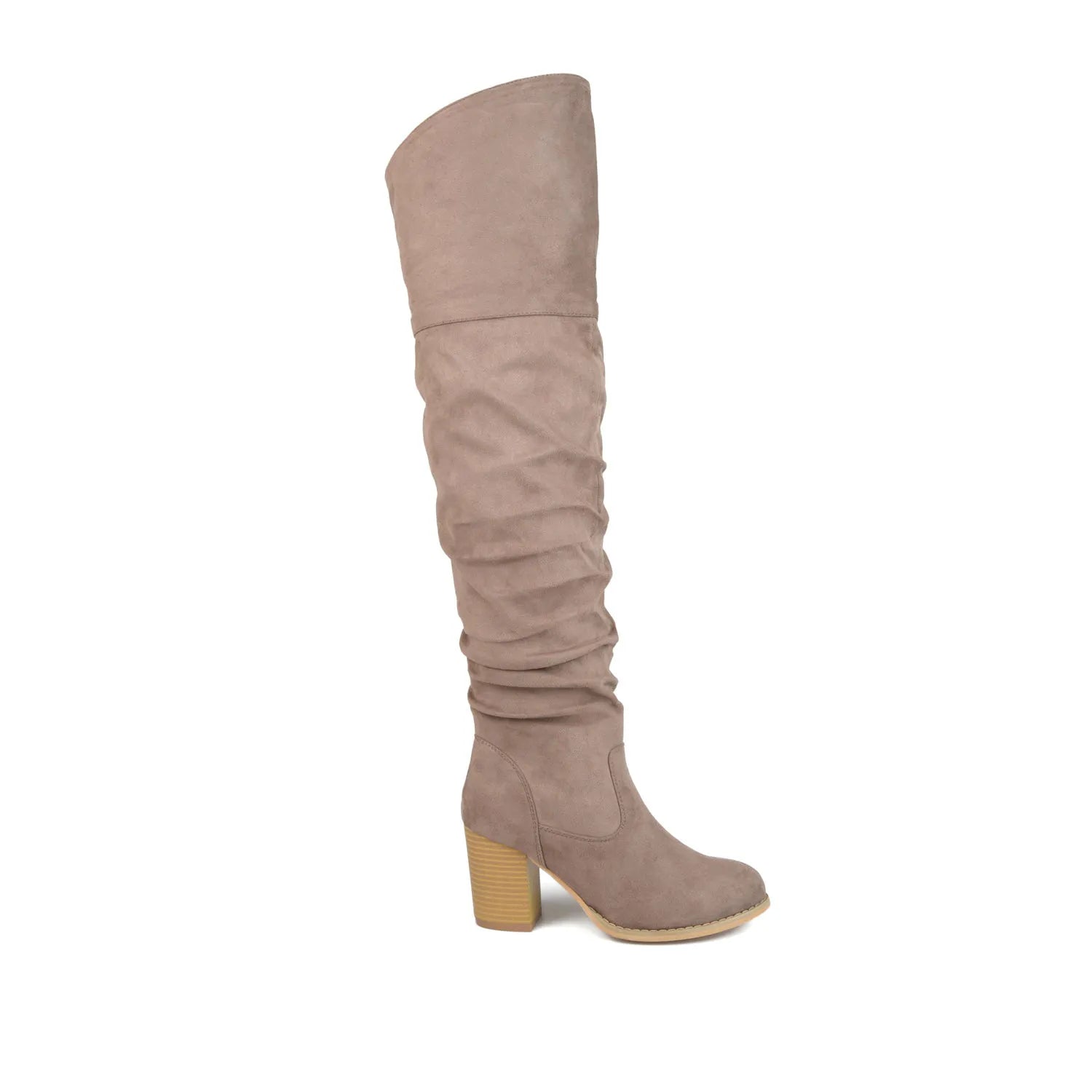 Kaison Taupe Faux Suede Thigh High Boots