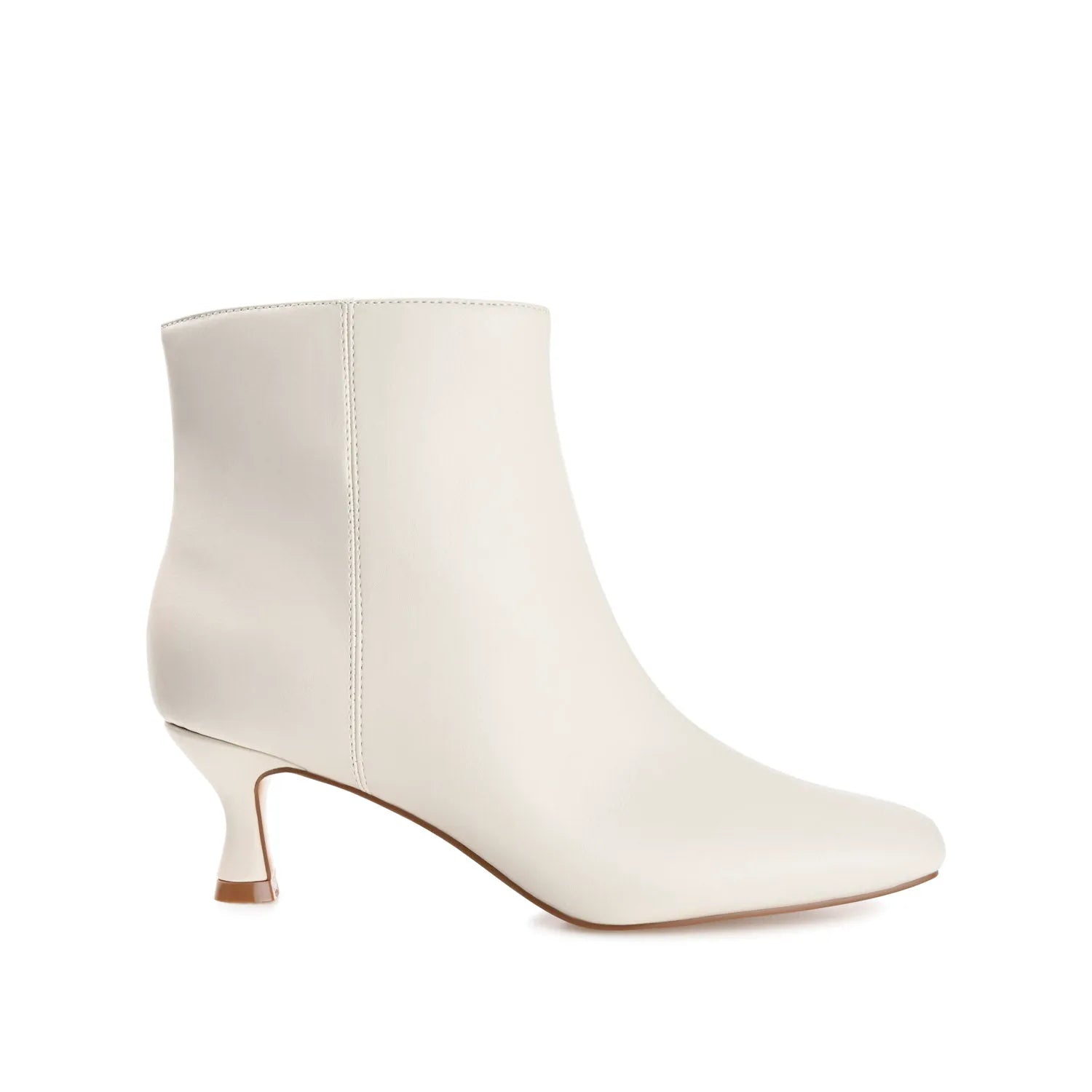 KELSSA Pointed Toe Booties in Vegan Leather - Bone