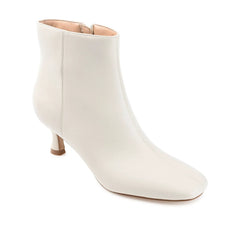 KELSSA Pointed Toe Booties in Vegan Leather - Bone