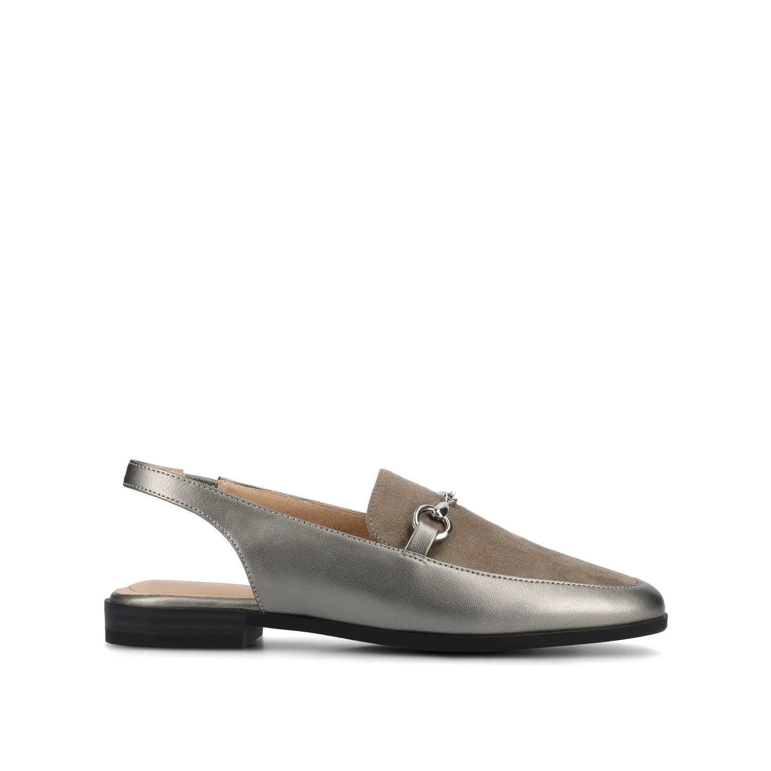 Lainey Loafer Flats in Vegan Leather - Pewter