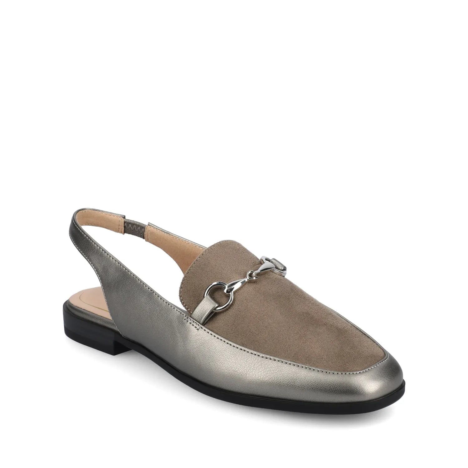 Lainey Loafer Flats in Vegan Leather - Pewter