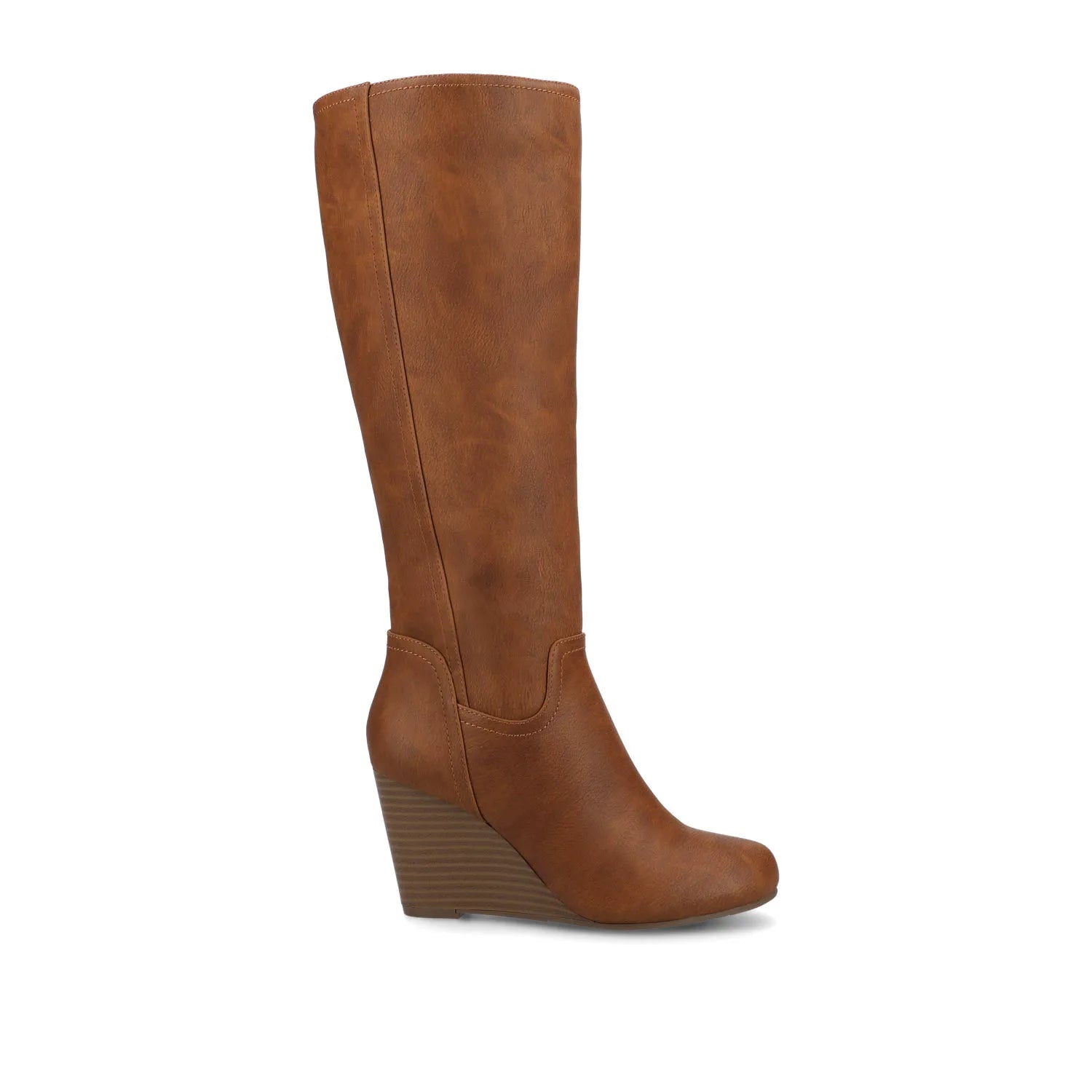 Langly Knee-High Boots in Vegan Leather - Brown
