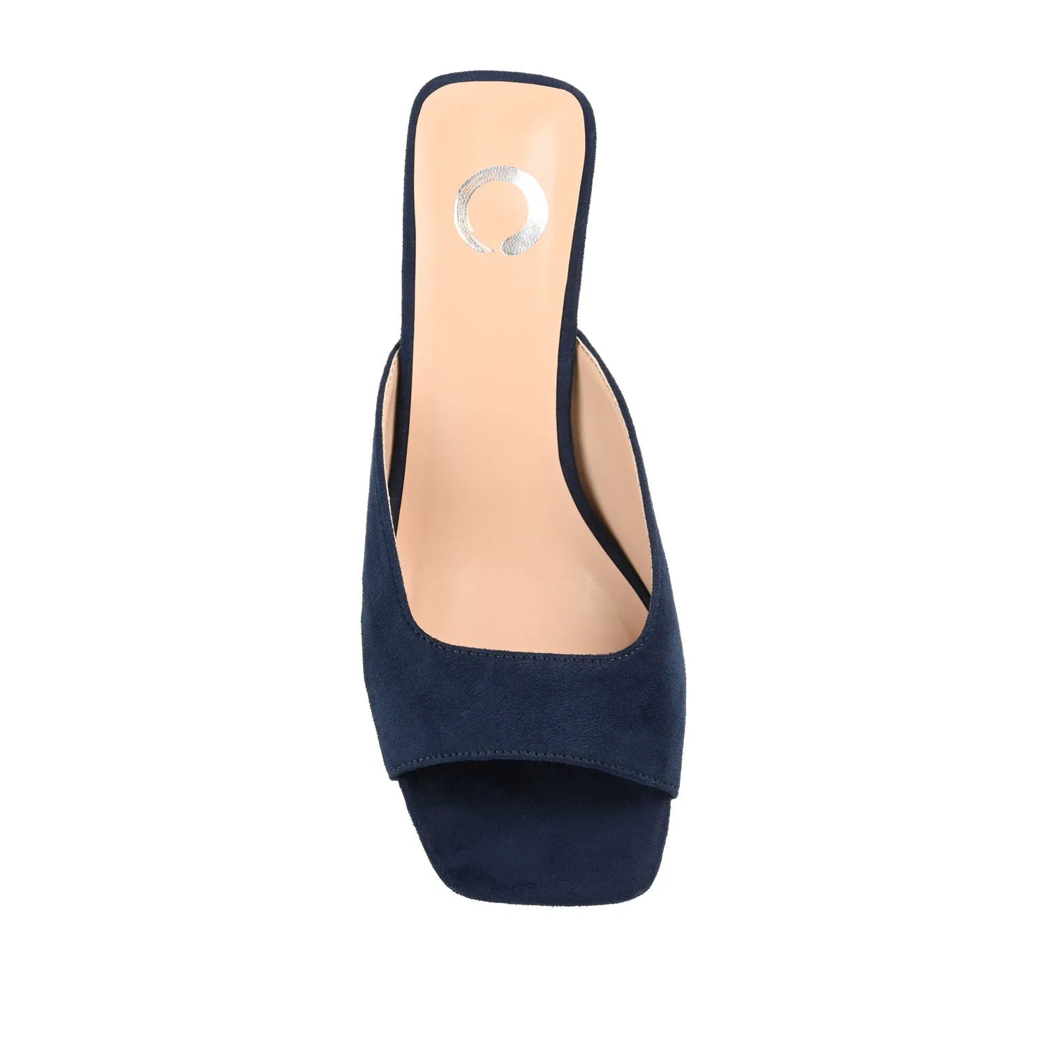 LARNA Faux Suede Peep-Toe Kitten Heels in Navy Nubuck