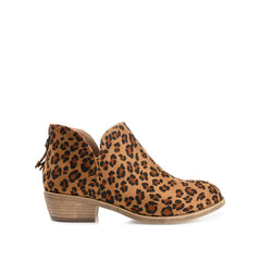 LIVVY Wide Calf Faux Suede Zip-Up Booties - Leopard