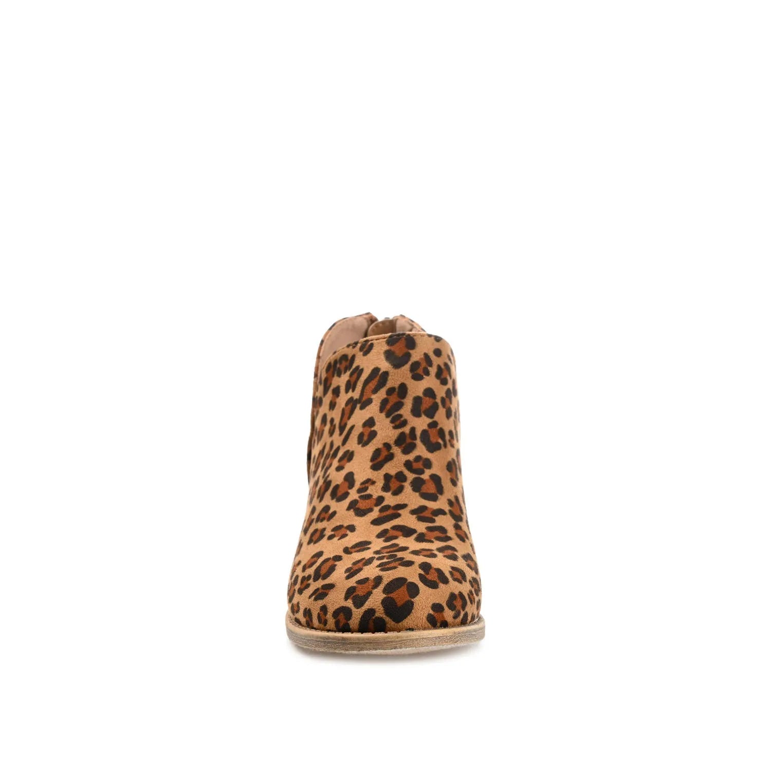 LIVVY Zip-Up Booties in Faux Suede - Leopard Print