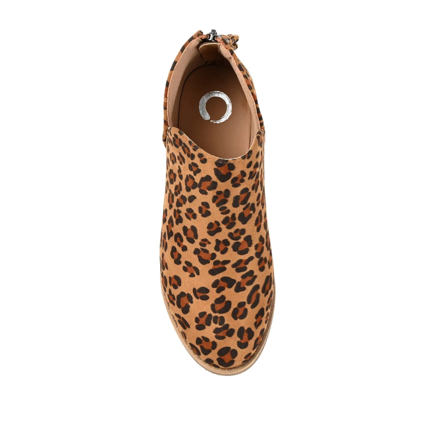 LIVVY Zip-Up Booties in Faux Suede - Leopard Print