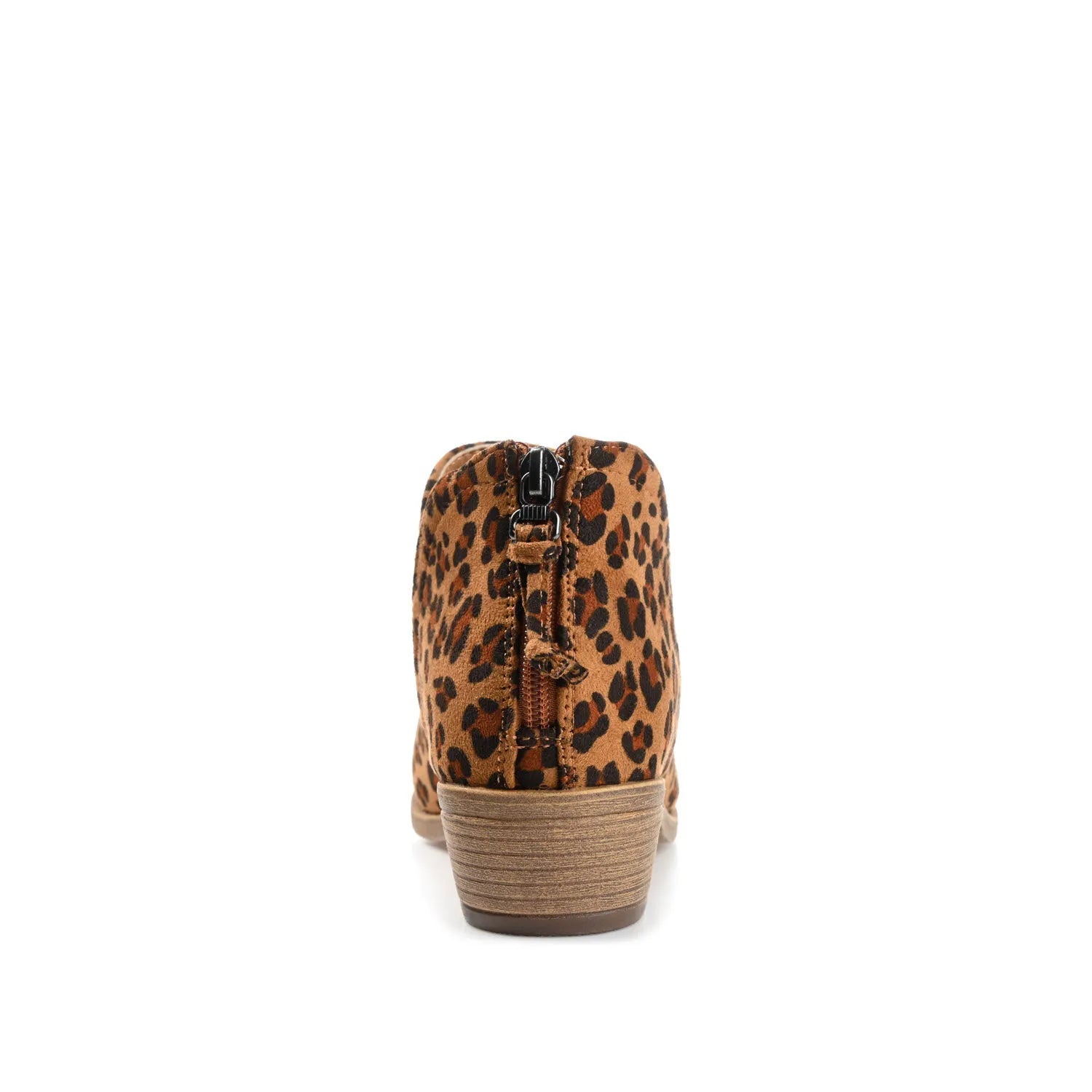 LIVVY Zip-Up Booties in Faux Suede - Leopard Print