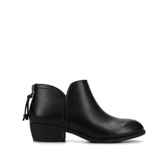 LIVVY Wide Zip-Up Booties in Black PU