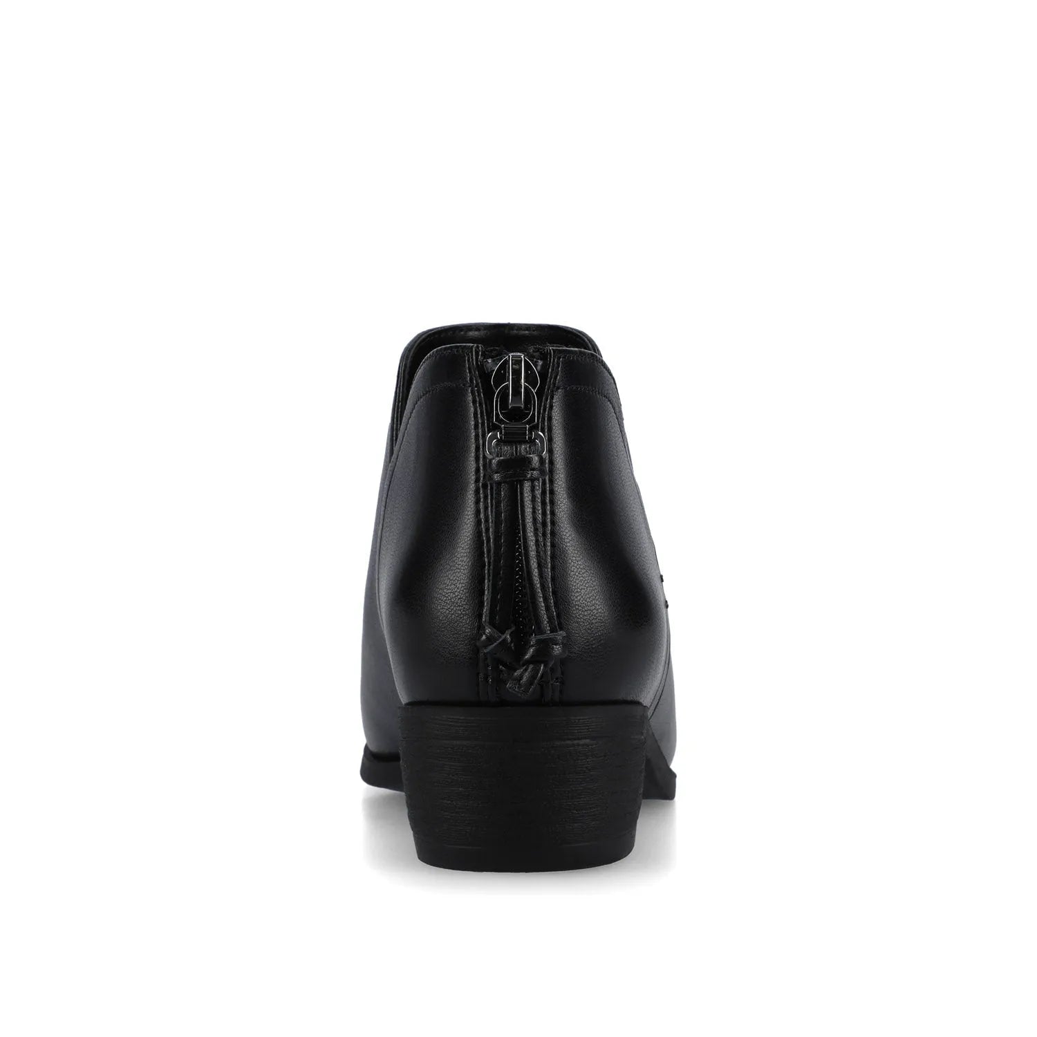 LIVVY Wide Zip-Up Booties in Black PU