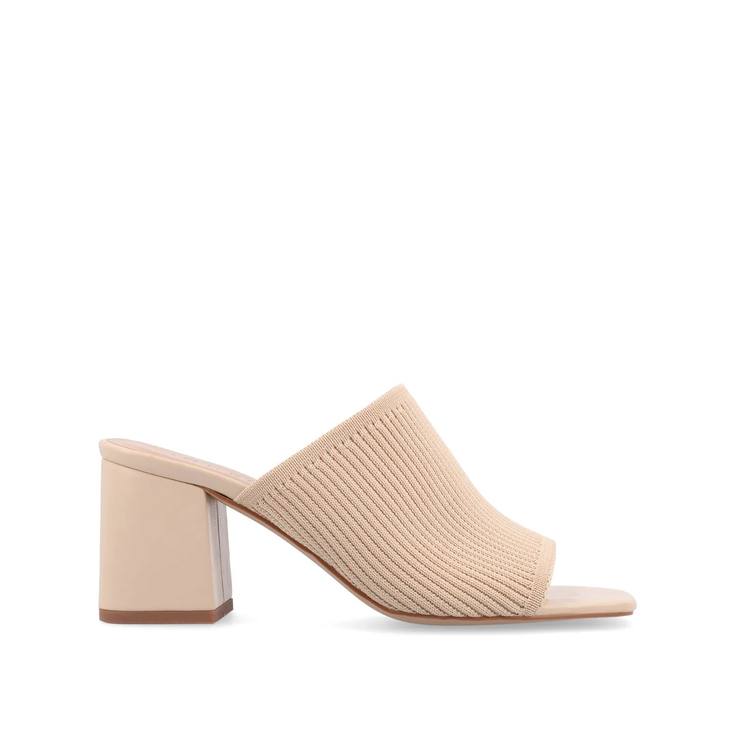 LORENNA Wide Block Heel Mules - Beige