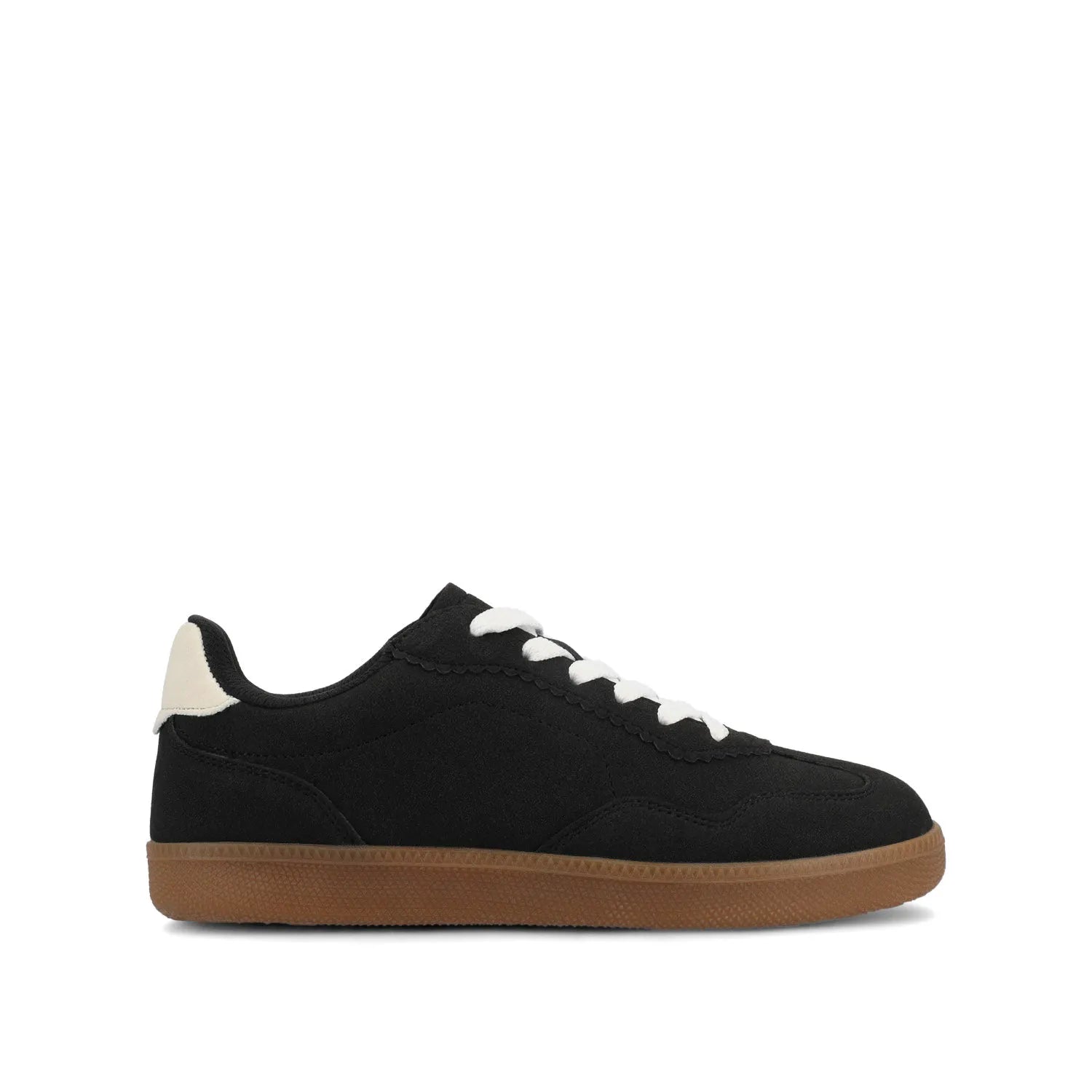 LUMMIE Casual Lace-Up Sneakers in Black PU