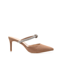 LUNNA STILETTO HEEL MULES IN WIDE - Brown