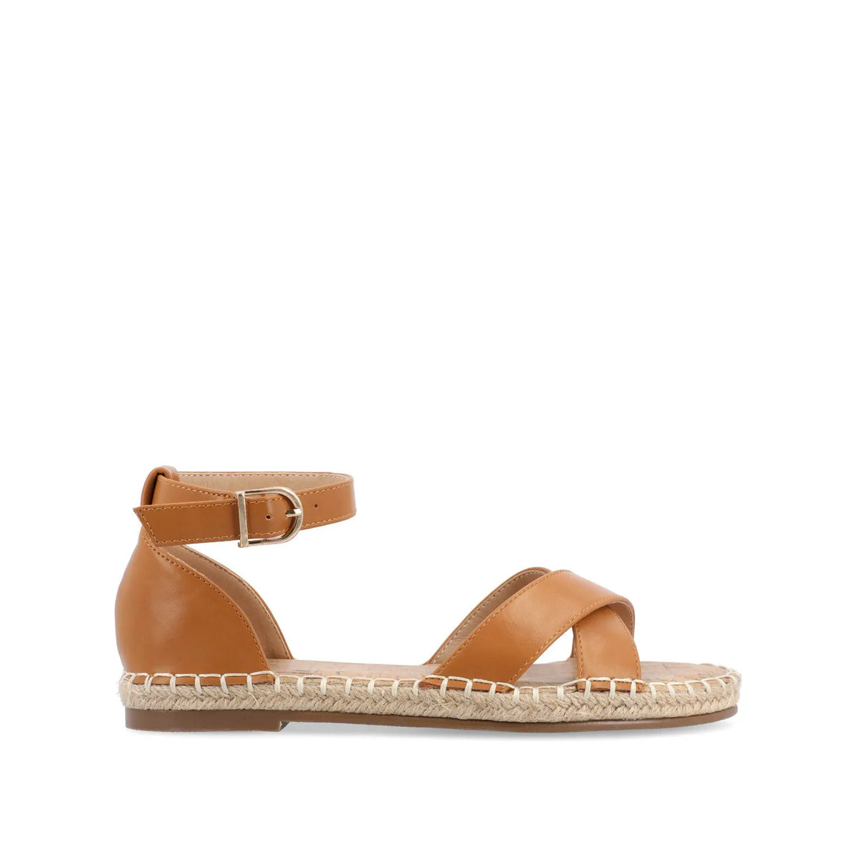 Lyddia Espadrille Sandals in Vegan Leather - Cognac