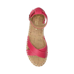 LYDDIA ESPADRILLE SANDALS IN VEGAN LEATHER - Hot Pink