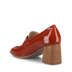 MALLEAH Block Heel Loafers in Rust