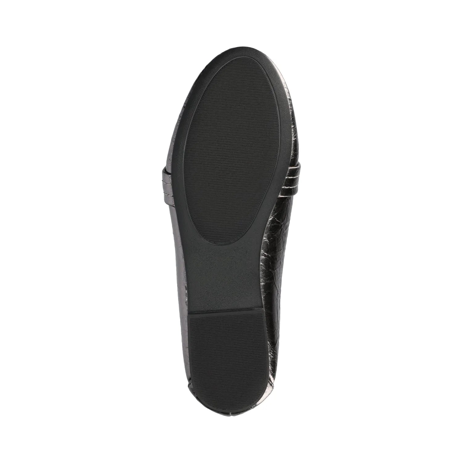 Marci Loafer Flats in Vegan Leather - Pewter Crinkle