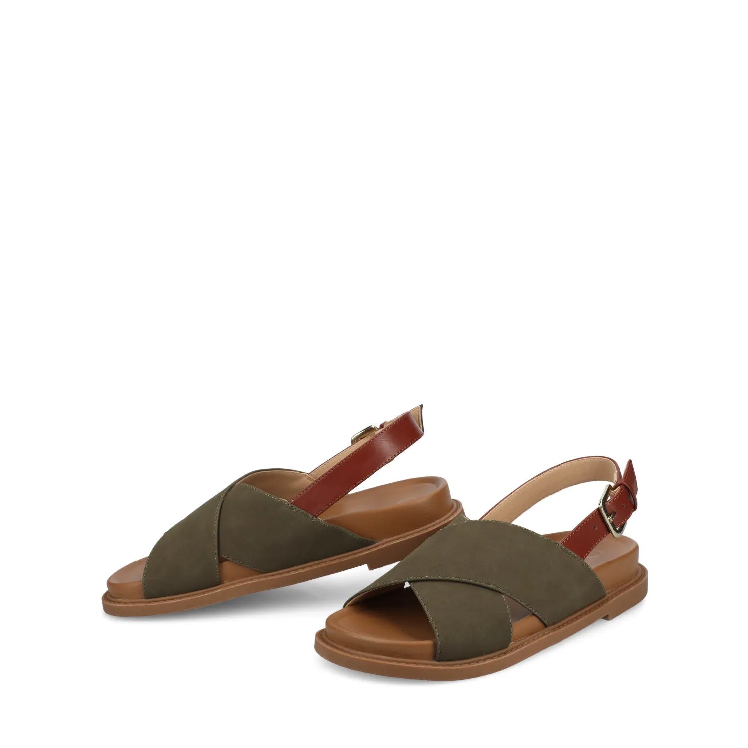Marinna Flat Sandals in Olive