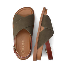 Marinna Flat Sandals in Olive