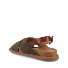 Marinna Flat Sandals in Olive