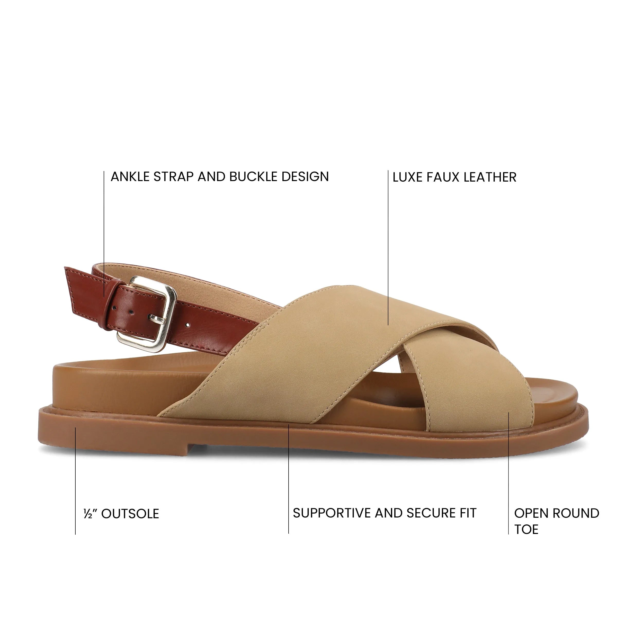 Marinna Flat Sandals in Taupe